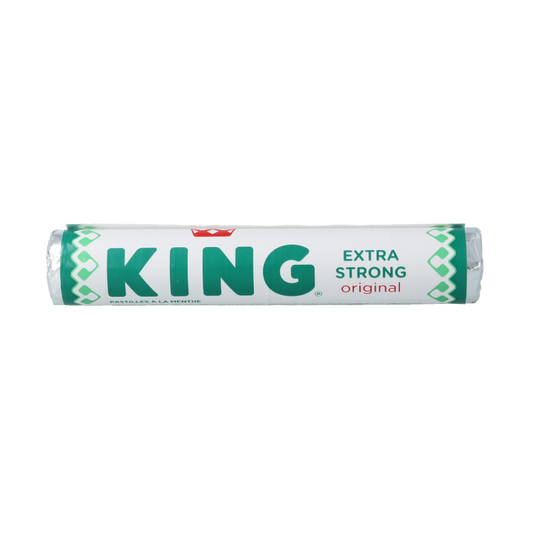 King Pepermunt extra strong snoepgoed in a 1.00 Rol, featuring bright mint candies with a strong peppermint flavor.
