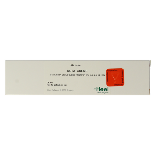 Homeoden Heel Ruta crème in 50g jar, a body care product with a creamy texture for skin nourishment and hydration.