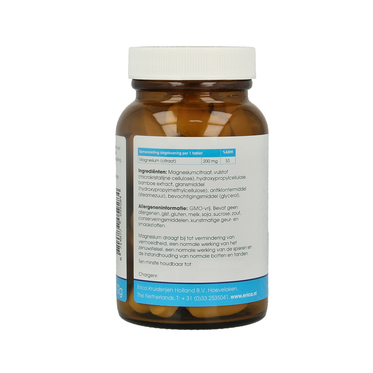 Erica Magnesium citraat 200mg 60.00 Tabletten