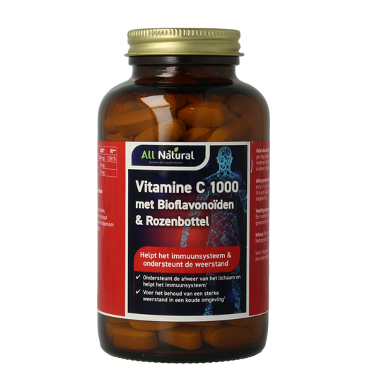 All Natural Vitamine C 1000 met bioflavonoiden & rozenbottel 200 Tabletten