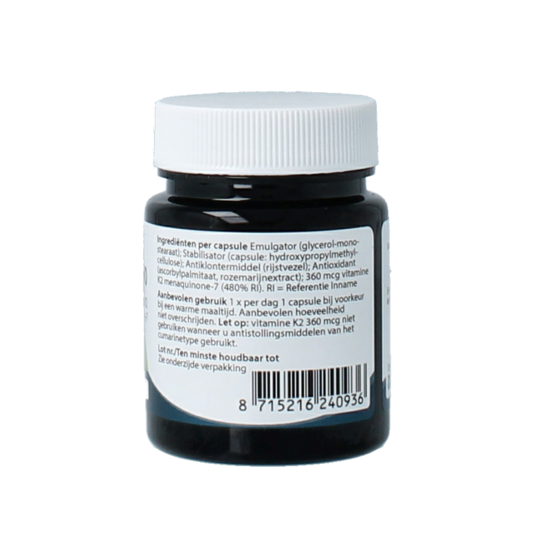 Springfield MenaQ7-360 vitamine K2 360 mcg 30 Vegetarische capsules