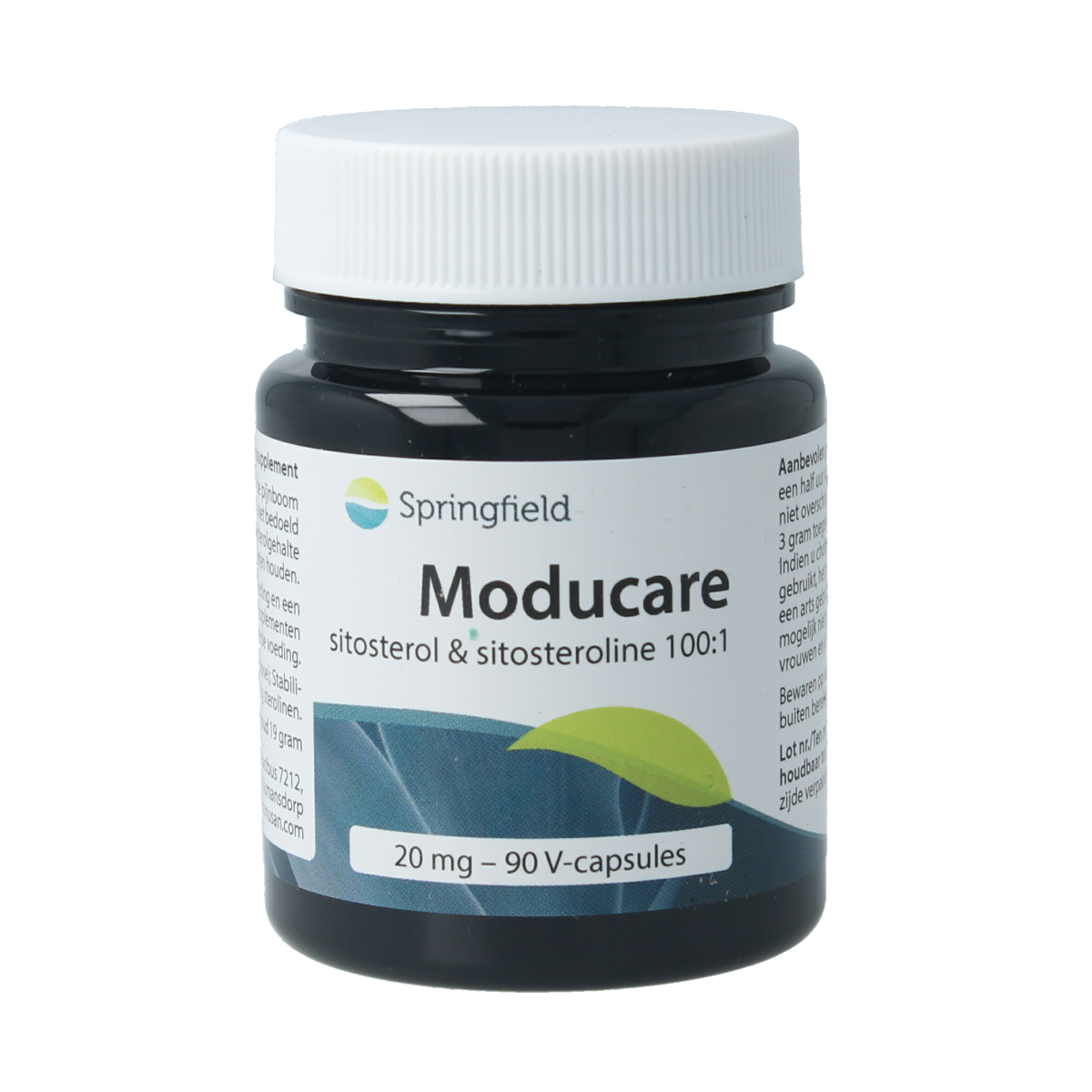 Springfield Moducare vegetarian herbal capsules in a bottle, dietary supplement for immune support, natural herbal ingredients.