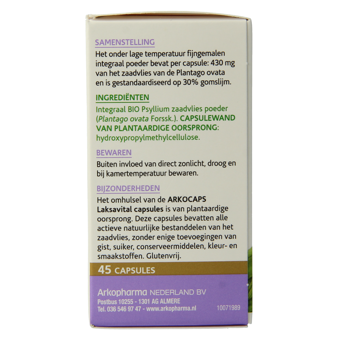 Arkocaps Laksavital bio 45.00 Capsules