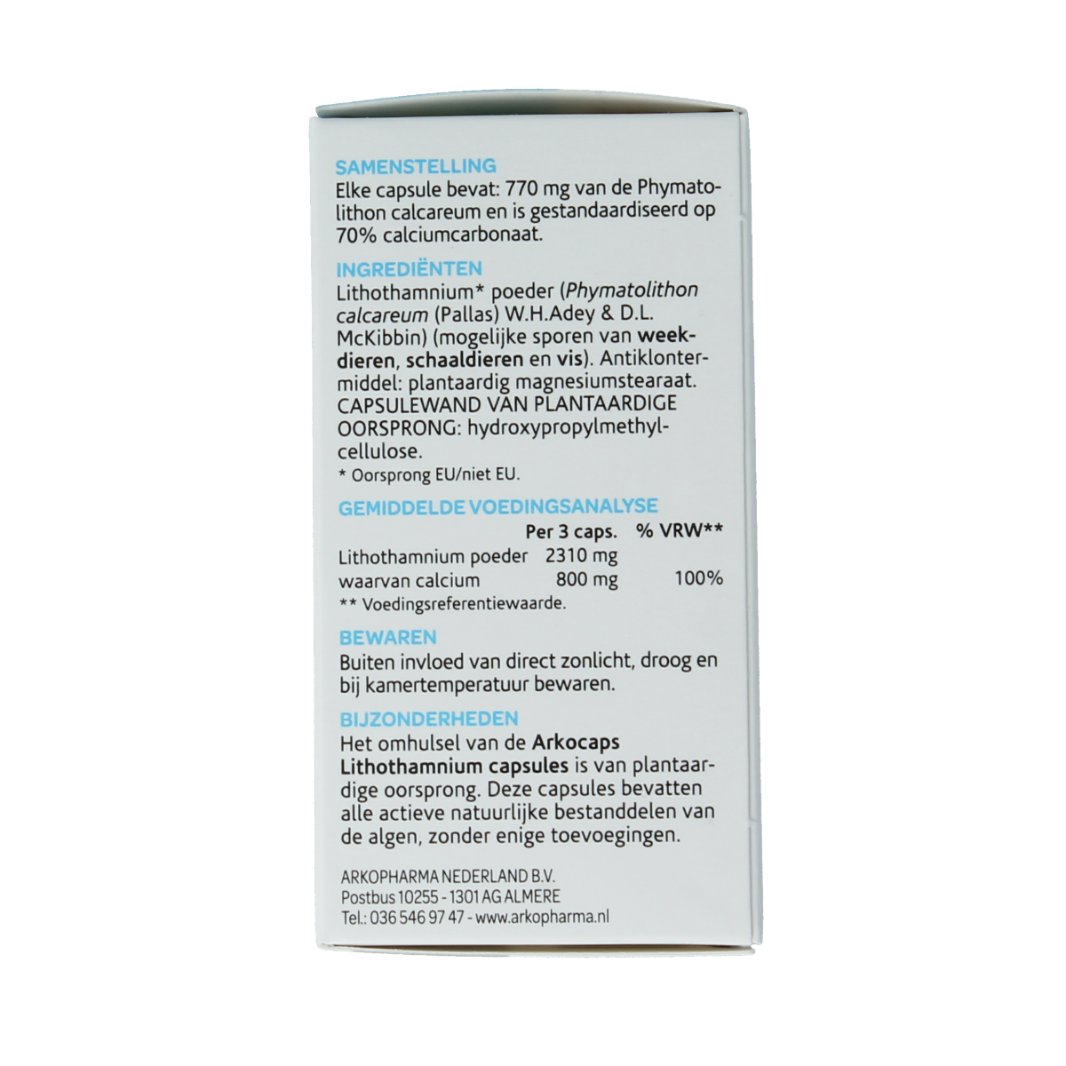 Arkocaps Lithothamnium 45.00 Capsules