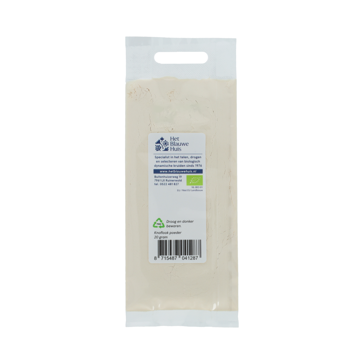 Het Blauwe Huis Knoflookpoeder bio 20.00 Gram