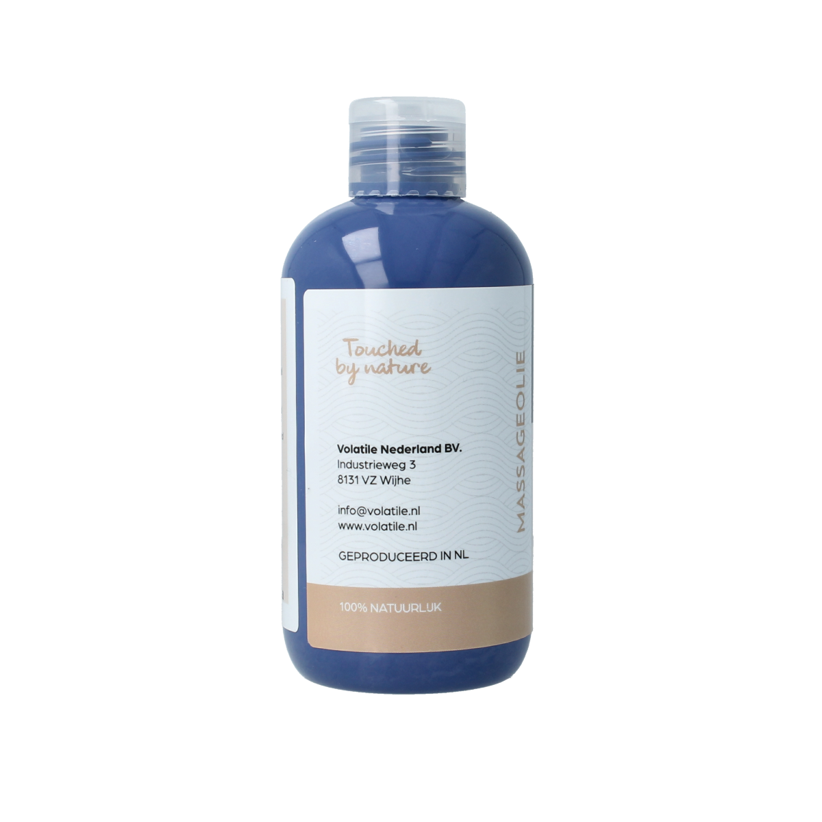 Volatile Massageolie belaste spieren in 250ml bottle, soothing body care product for muscle relief and relaxation.