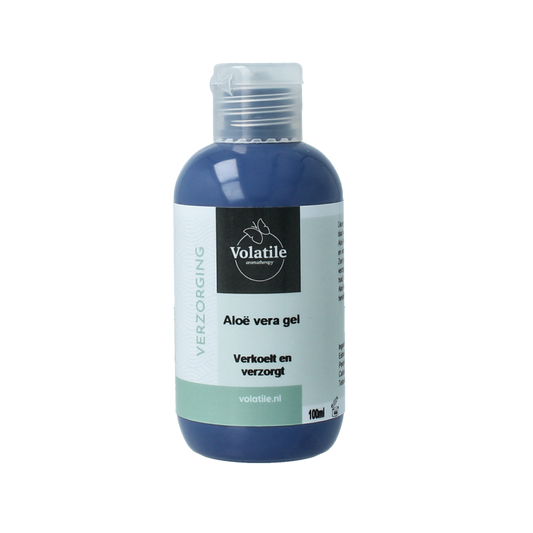 Volatile Aloe Vera Gel 100ml body care product with clear gel in a white tube, showcasing natural aloe vera ingredients.
