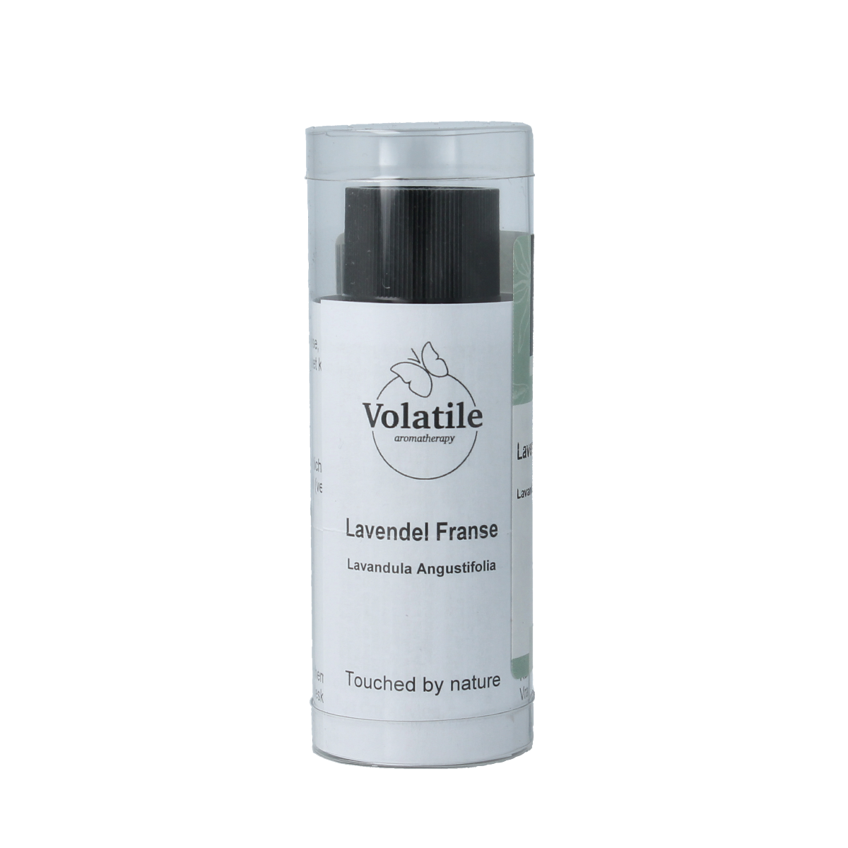 Volatile Lavendel essential oil bottle with 25ml capacity, featuring a clear glass container and lavender-colored cap.