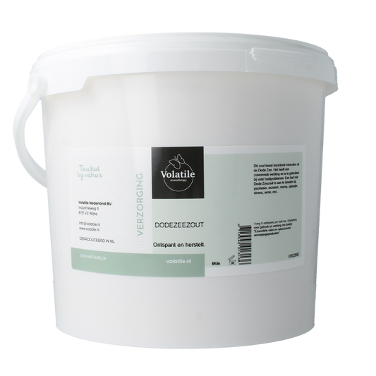 Volatile Dode Zeezout 5kg, natural bath and shower salt with coarse grains, ideal for relaxing baths and skin exfoliation.
