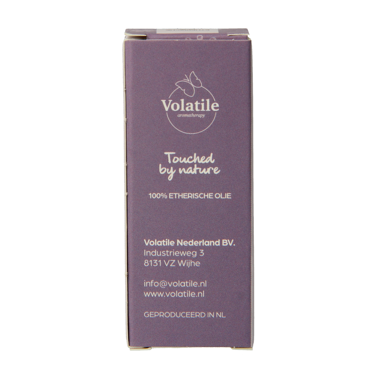 Volatile Den bio 10ml bottle of essential oil, amber glass container with label, for aromatherapy and natural wellness.