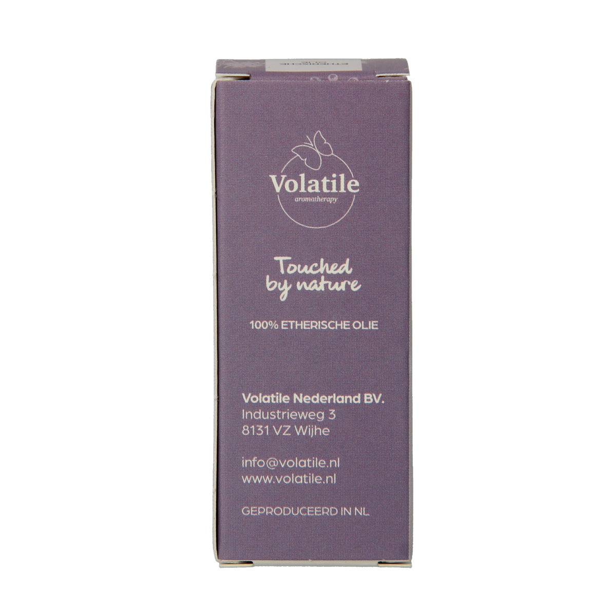 Volatile Lavendel fin Franse etherische olie in 10ml bottle, featuring a clear glass container with lavender-colored label.