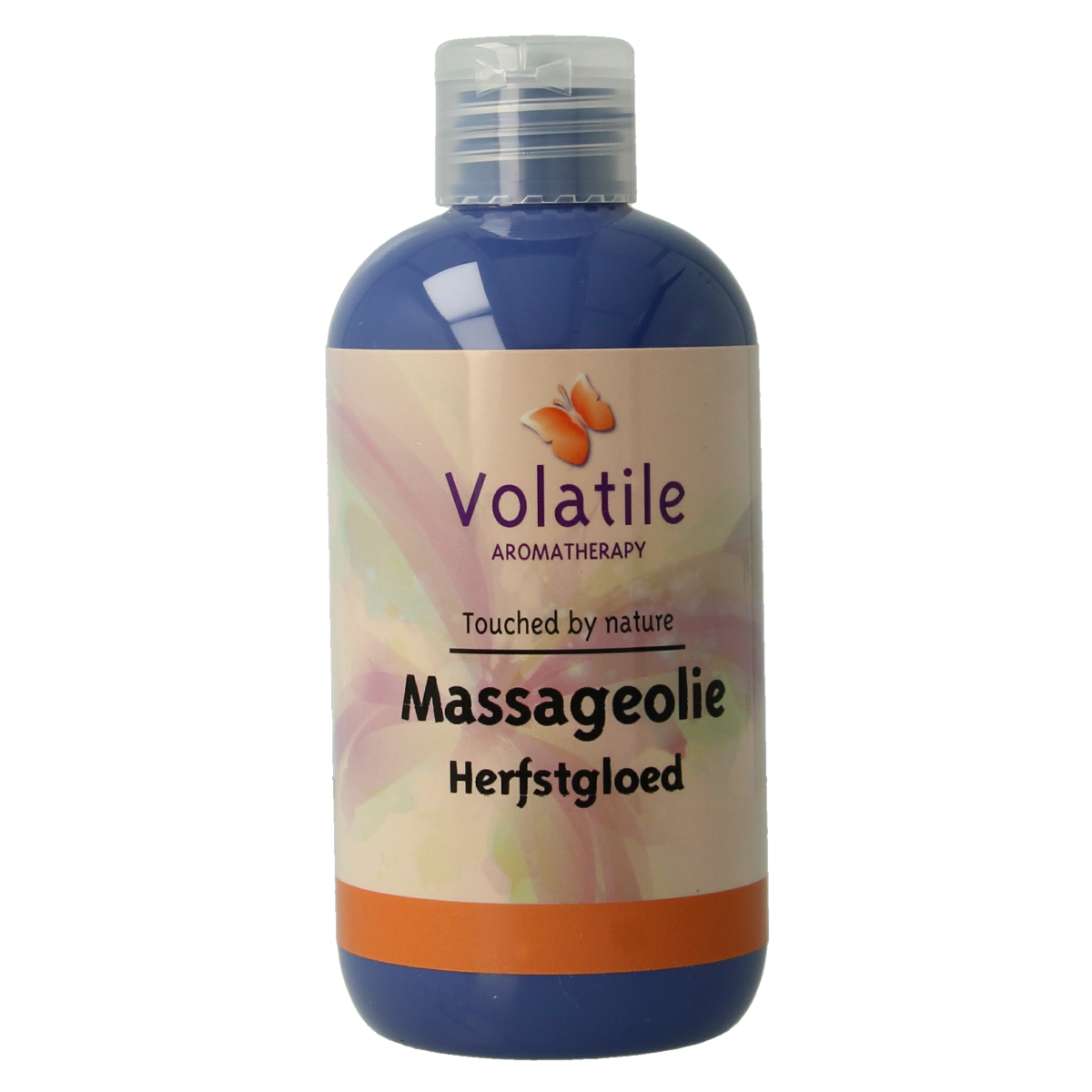 Volatile herfstgloed massageolie in 250ml bottle, natural body care product with autumn-inspired scent and moisturizing properties