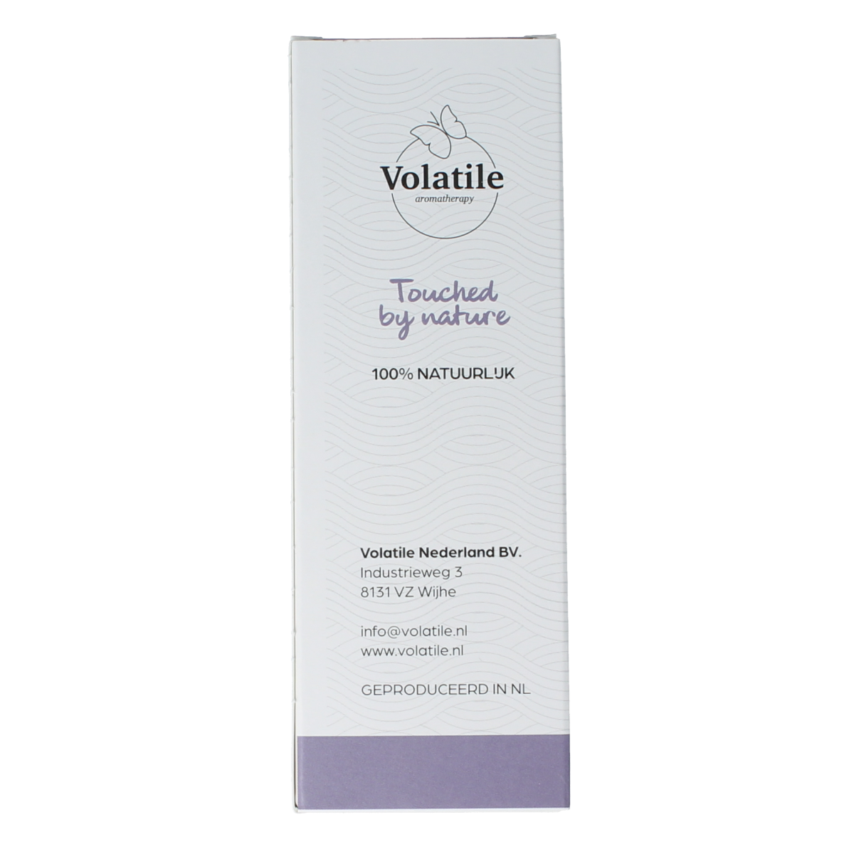 Volatile Druivenpit basisolie in a clear glass bottle, 100ml, for body care, with a transparent container and a white cap.
