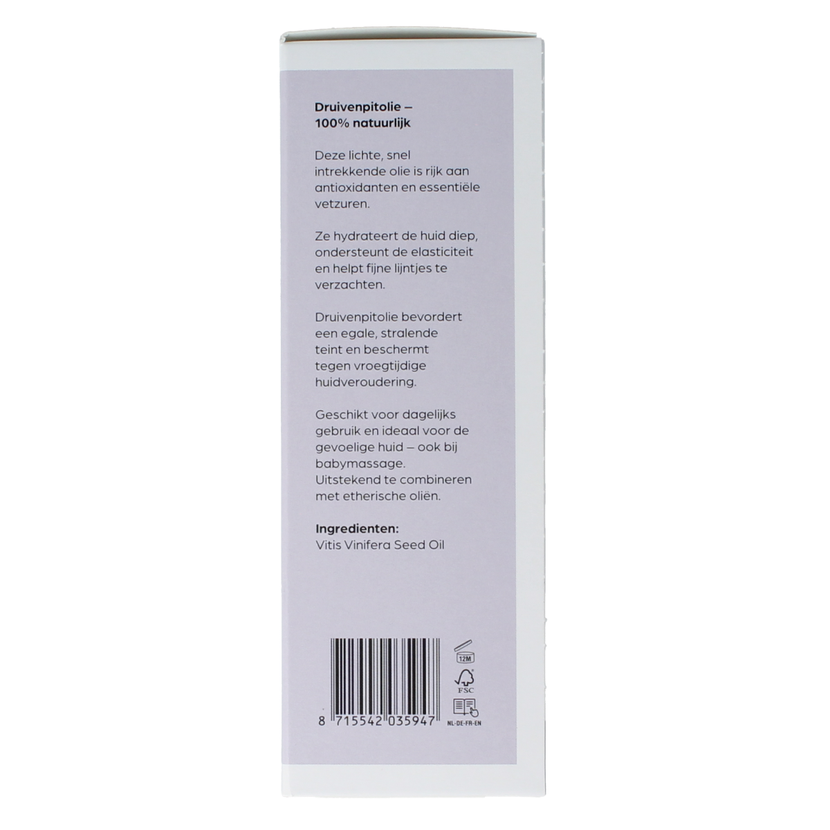 Volatile Druivenpit basisolie glazen fles 100.00 Milliliter