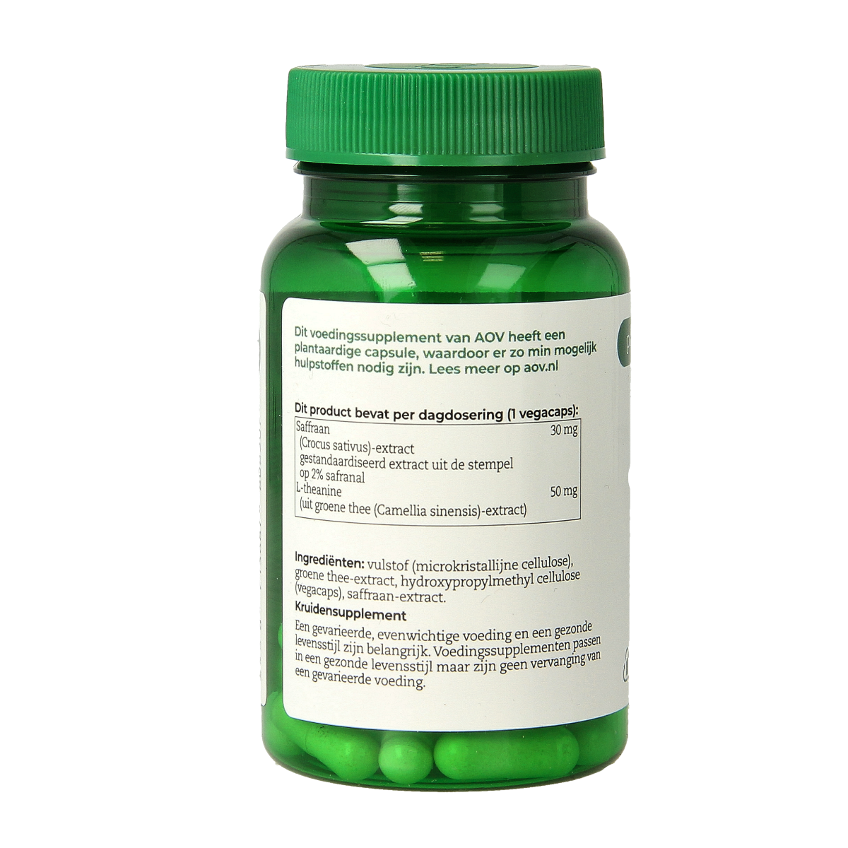AOV 830 Saffraan & L-Theanine 30.00 Vegetarische capsules