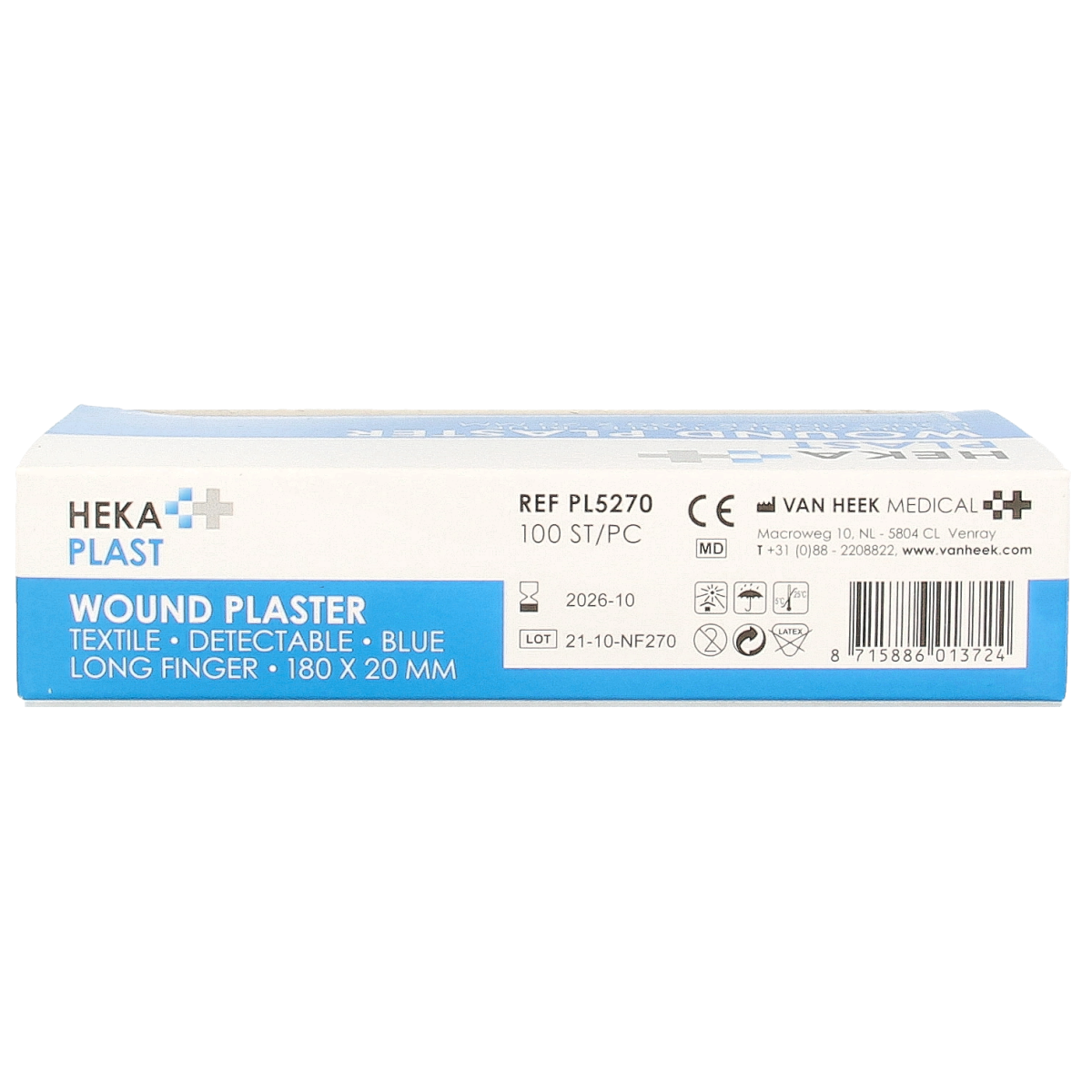 Hekaplast Vingerpleister detectable 180 x 20 haccp 100.00 Stuks
