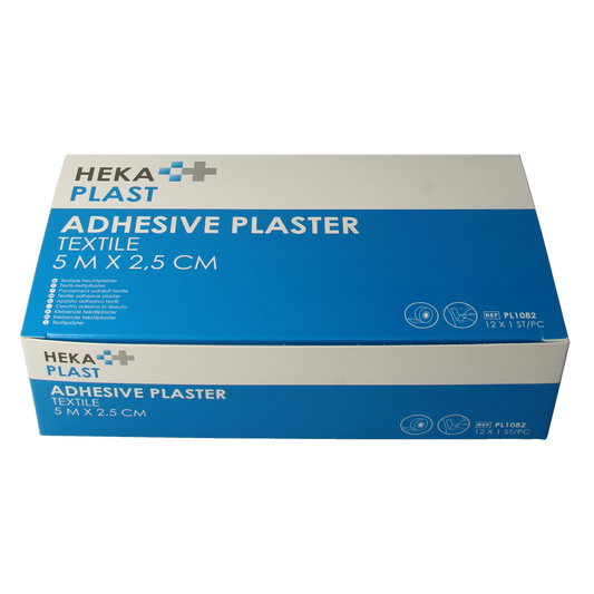 Hekaplast Hechtpleister textiel 5 x 2.5cm 12.00 Stuks