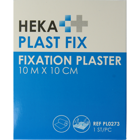 Hekaplast Fix pleister 10m x 10cm met schutvel 1.00 Rol