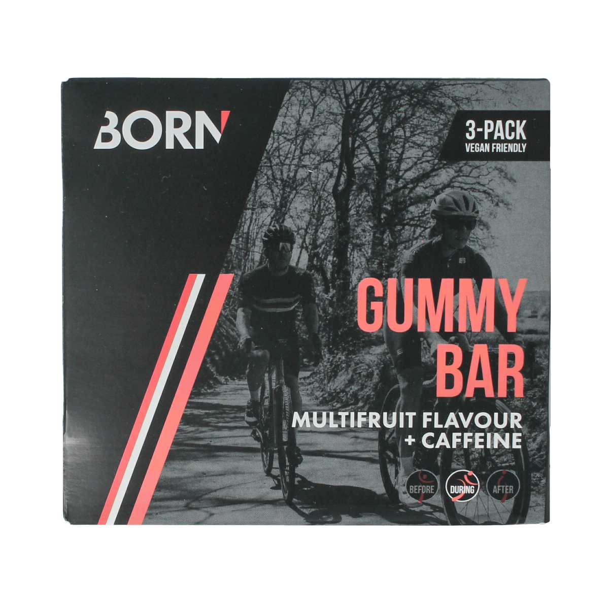 BORN Op=Op Gummy bar multifruit flavour + caffeine 30g 3.00 Stuks