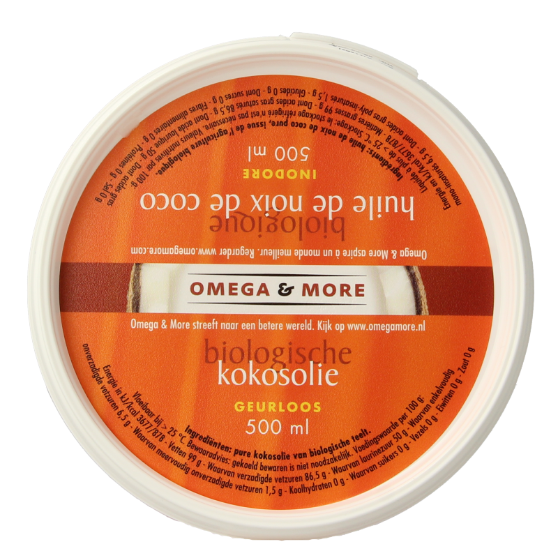 Omega & More Kokosolie geurloos bio 500 Milliliter