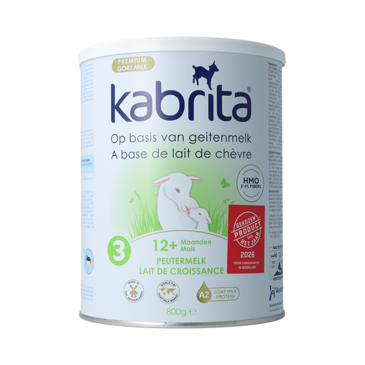 Kabrita Peutermelk 3 baby and toddler formula in an 800g container, creamy milk supplement for young children