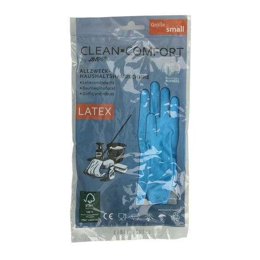 CLEAN-COMFORT Huishoudhandschoen blauw maat S 1.00 Paar