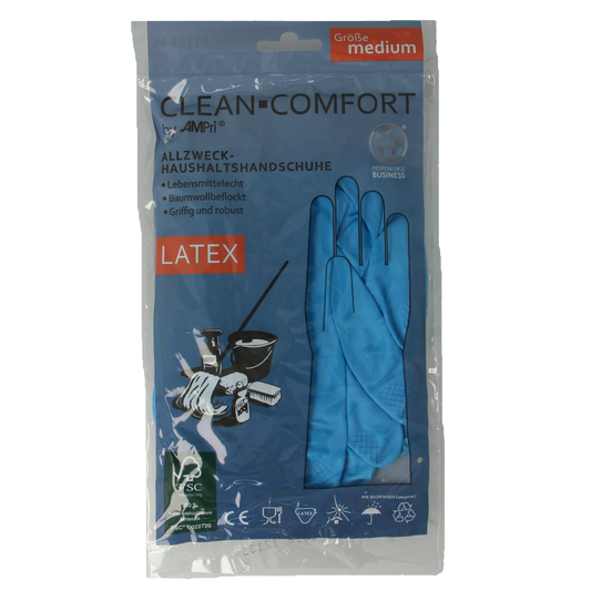 CLEAN-COMFORT Huishoudhandschoen blauw maat M 1.00 Paar