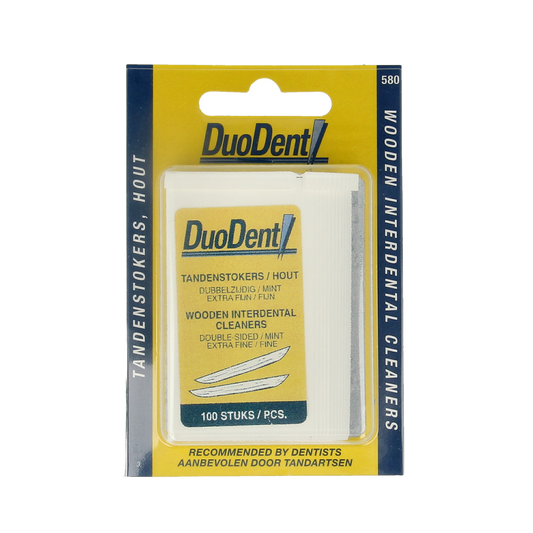 Duodent Tandenstoker hout fine/extra fine dubbelzijdig 100.00 Stuks