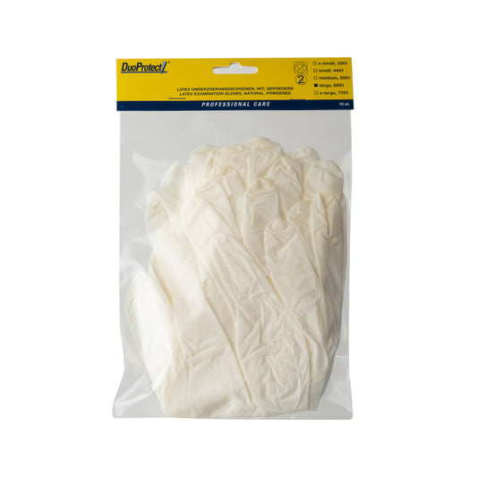 Duoprotect Handschoen latex large 10.00 Stuks