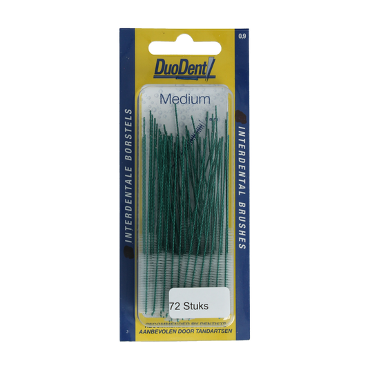 Duodent interdental brush medium 0.9mm, pack of 72, Tandenstokers en Ragers for effective interdental cleaning.