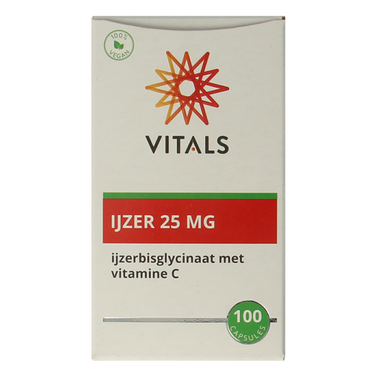 Vitals IJzer 25mg met vitamine C 100.00 Capsules