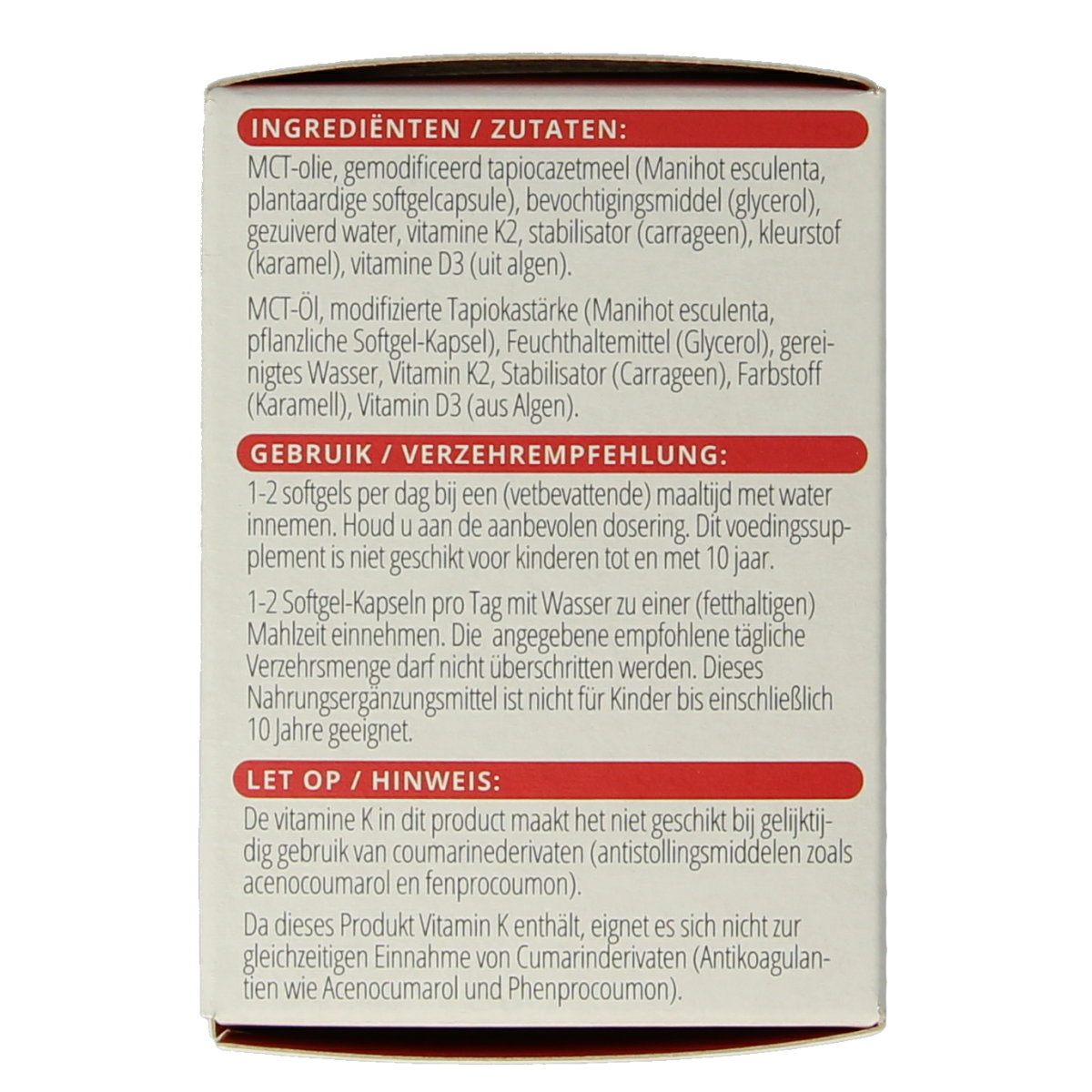 Vitals Vitamine K2 + D3 60.00 Softgels