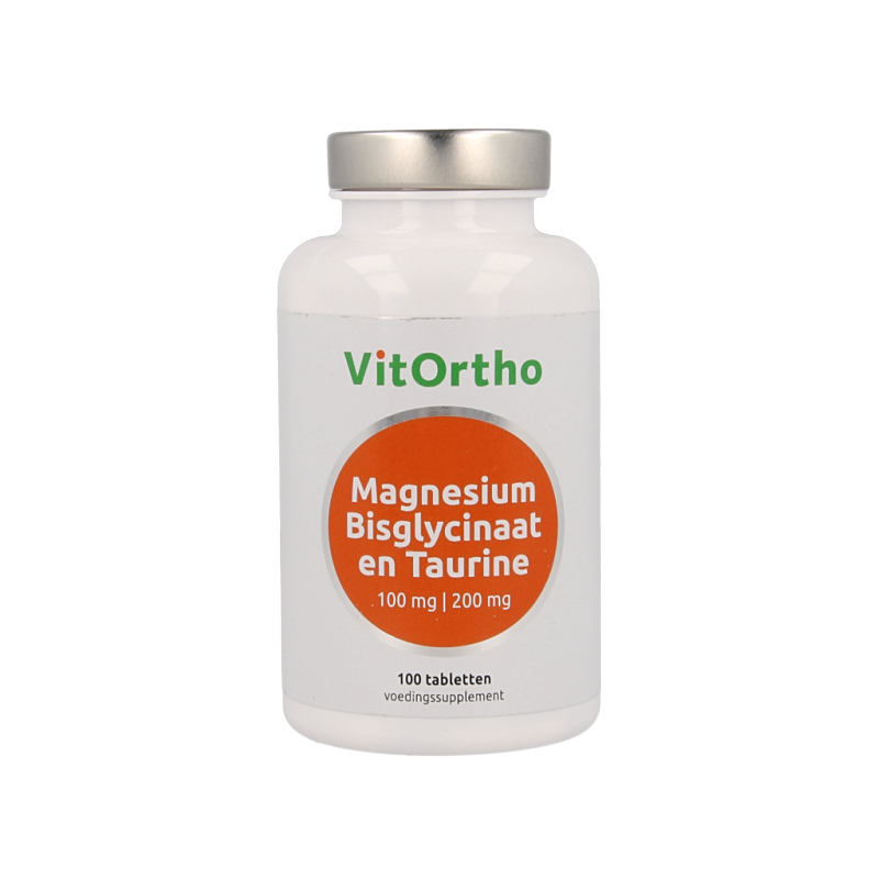 VitOrtho Magnesium bisglycinaat 100 mg en taurine 200 mg 100 Tabletten