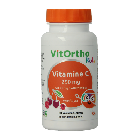 VitOrtho Vitamine C 250mg met 25mg bioflavonoiden 60 Kauwtabletten