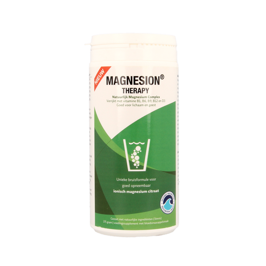 Magnesion Therapy mineral supplement in 175g container, multi-mineral blend from Magnesion, shown in the image.