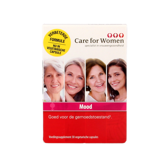 Care For Women Mood multivitamin capsules, 30-count, dietary supplement for women's mood support and overall wellness.