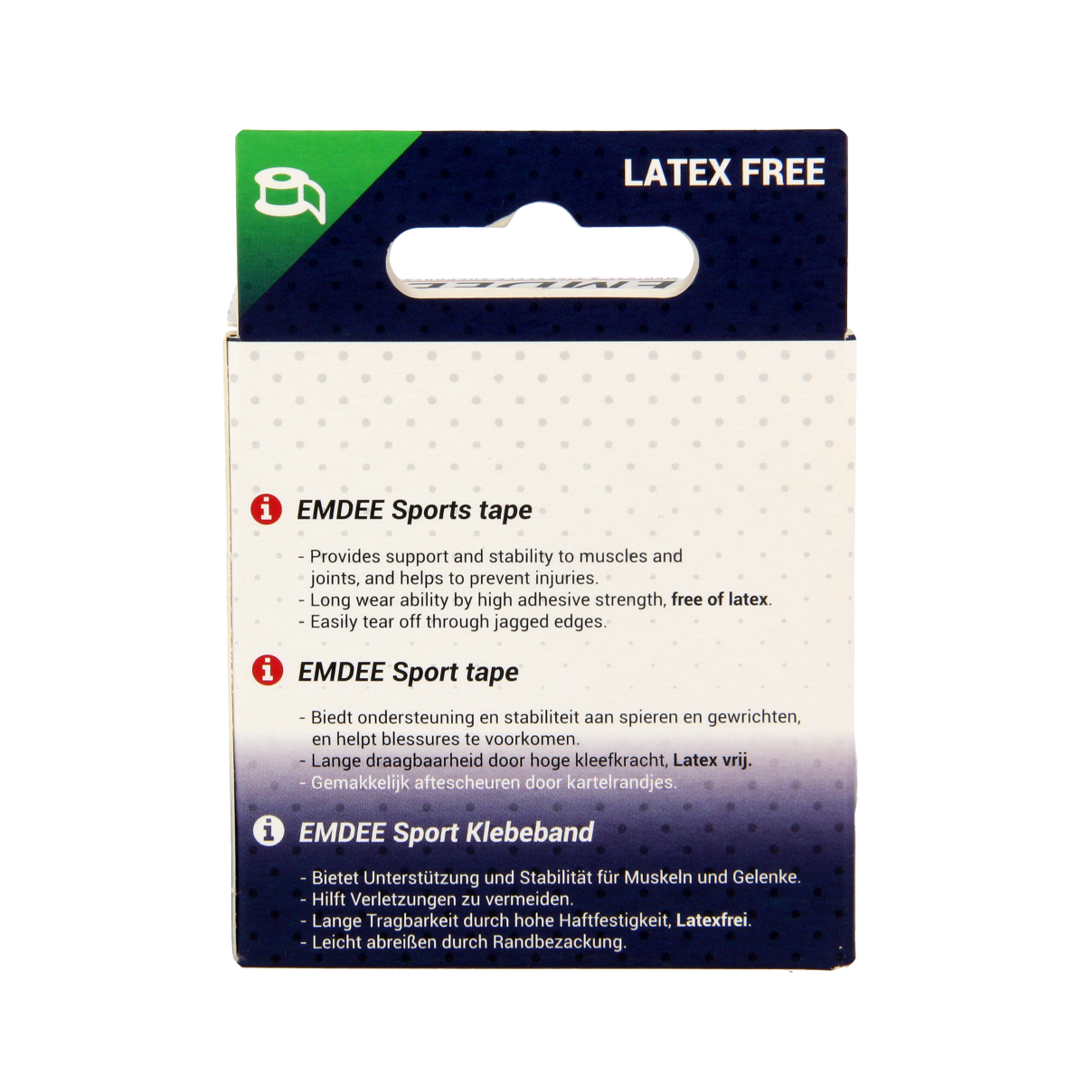 Emdee Sport tape 3.8cm x 10m huidkleur 1.00 Stuks