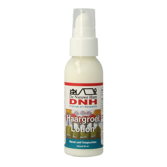 DNH Haargroei lotion 50ml bottle, a body care product with a sleek design, designed to promote hair growth on the body.
