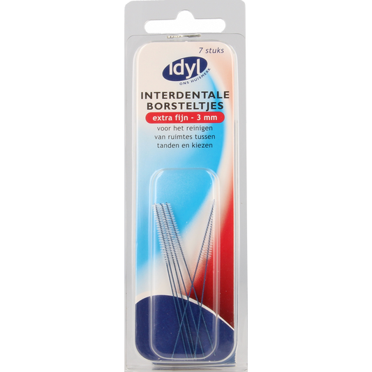 Idyl Op=Op interdental brush set with extra fine 3mm tips, 7 pieces for gentle cleaning between teeth.