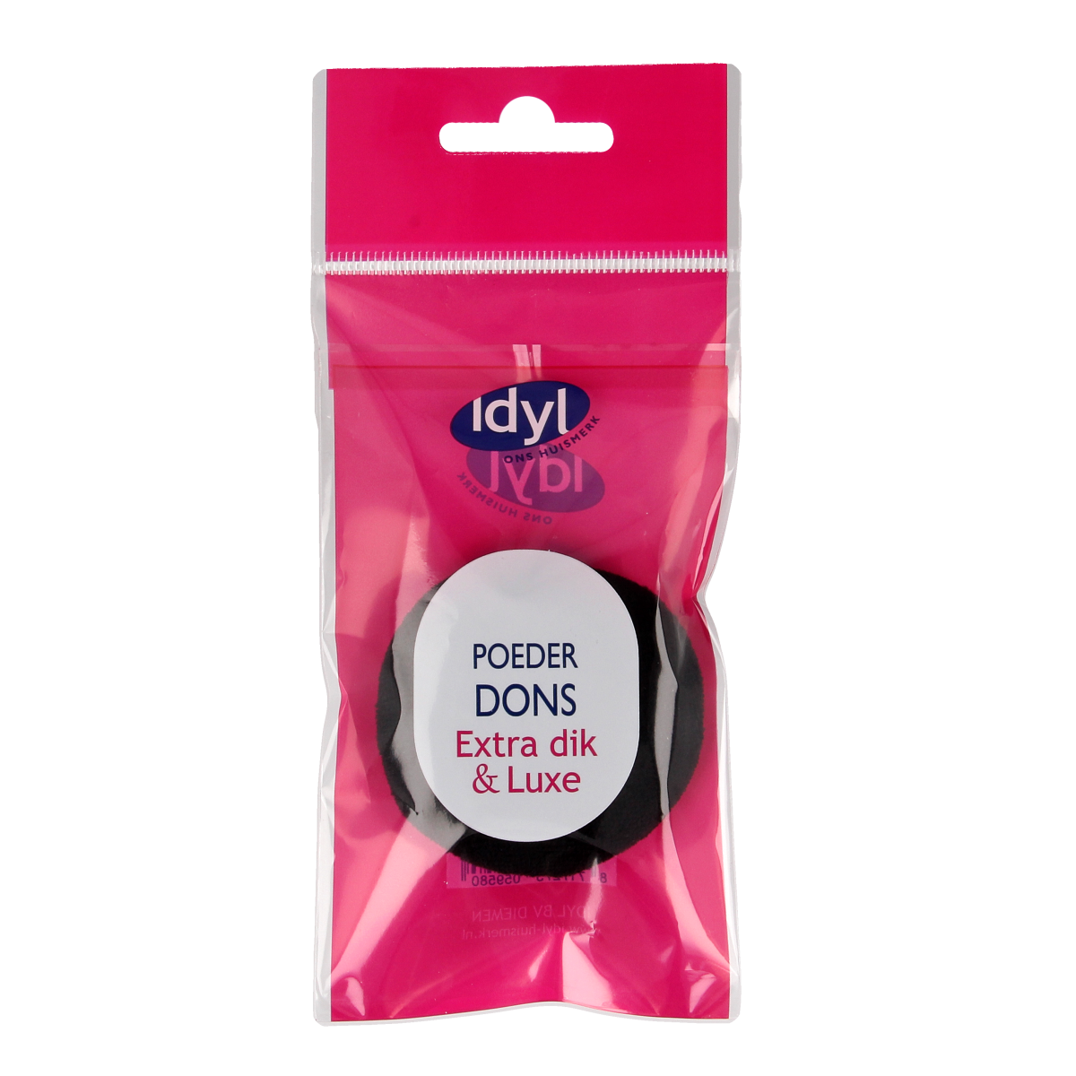Idyl Op=Op Poederdons zwart extra dik luxe make-up applicator, soft and plush for smooth makeup application, single piece.