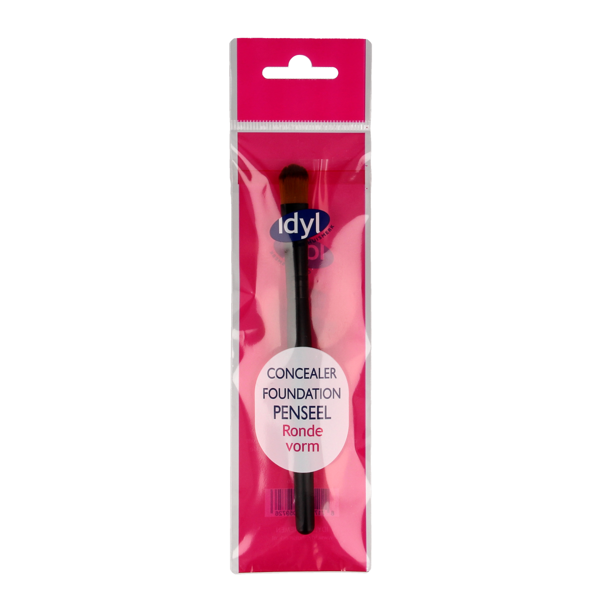 Idyl Op=Op Concealer Foundation Brush in round shape, makeup tool for precise application, shown in the image.