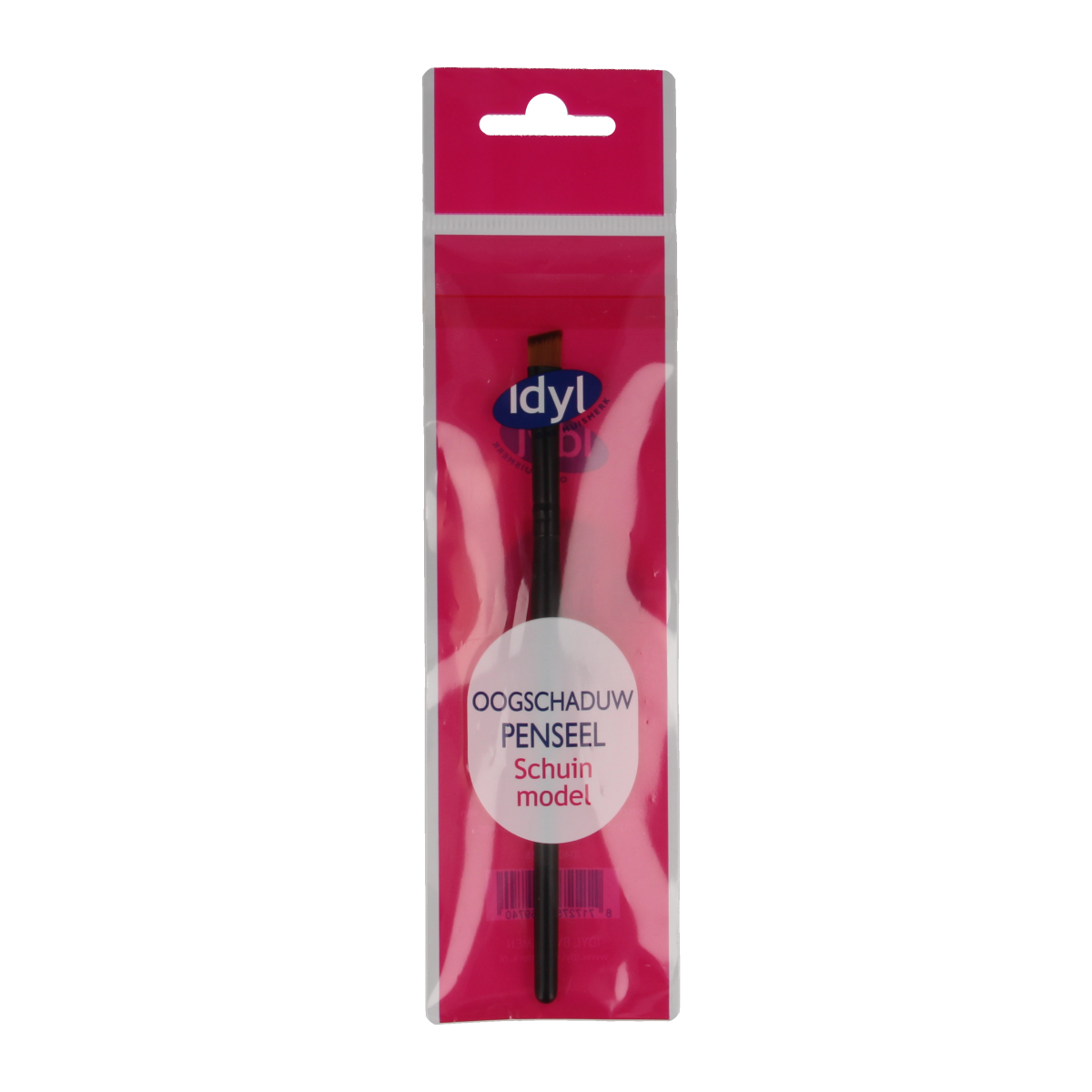 Idyl eye shadow brush with angled tip, make-up tool for precise application, shown in close-up image.