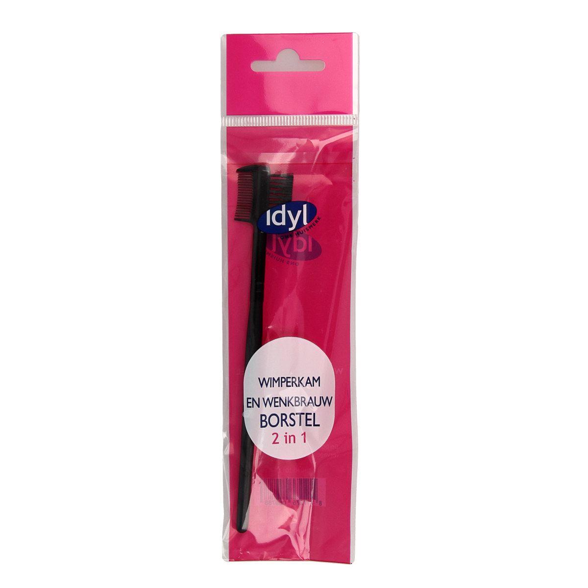 Idyl 2-in-1 eyelash and eyebrow brush for makeup, featuring a dual-ended design for easy application and grooming.
