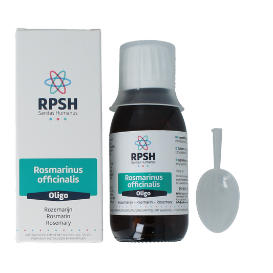 RPSH Oligo Rosmarinus officinalis rosemary herbal preparation in a 120ml bottle, natural herbal supplement for wellness.