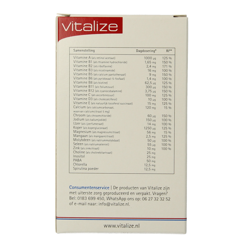 Vitalize Multivitamine compleet a t/m z 60 Tabletten