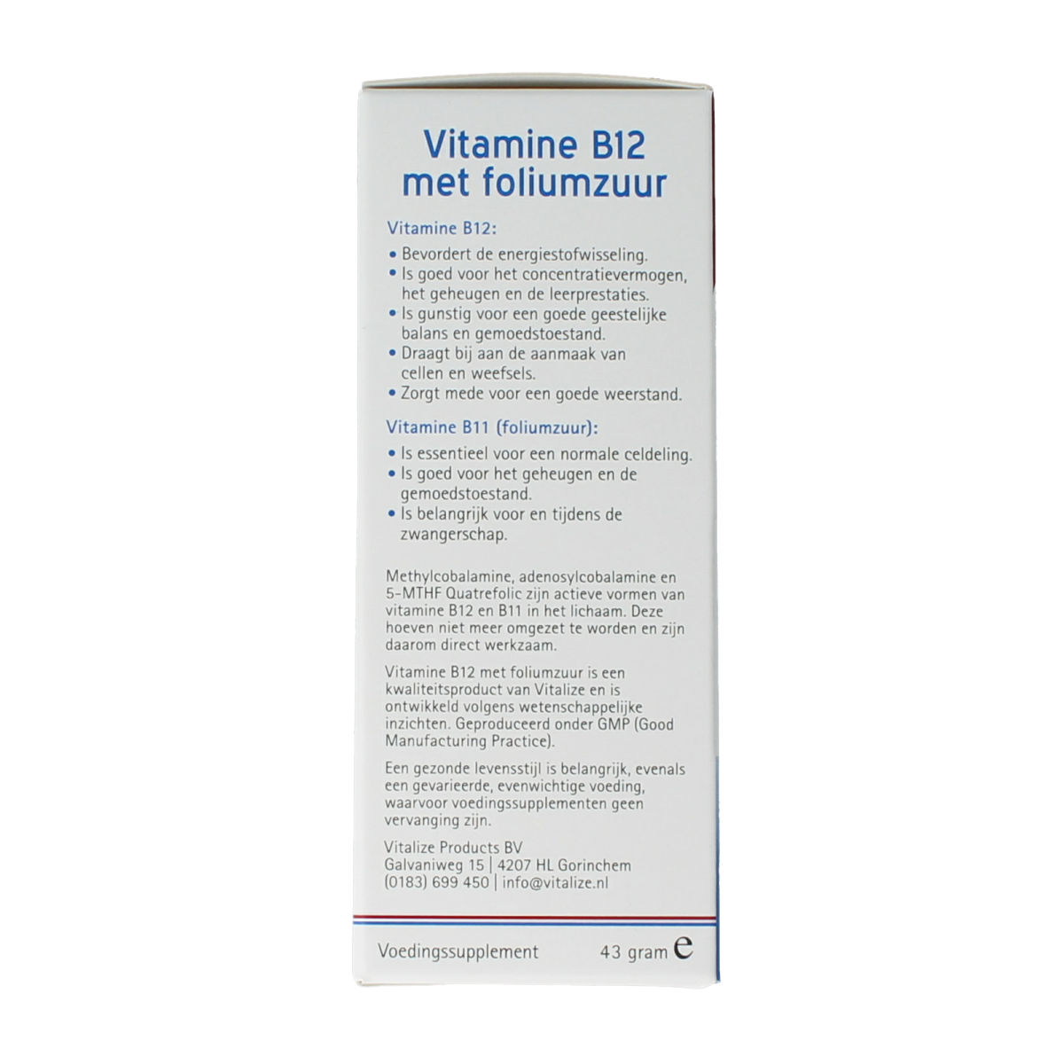 Vitalize Vitamine B12 energie forte 100.00 Tabletten
