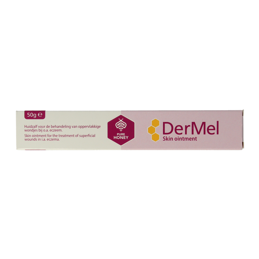 Tube of Dermel Wondhuidzalf 50g for skin care, featuring the Dermel brand and a white and green packaging design.