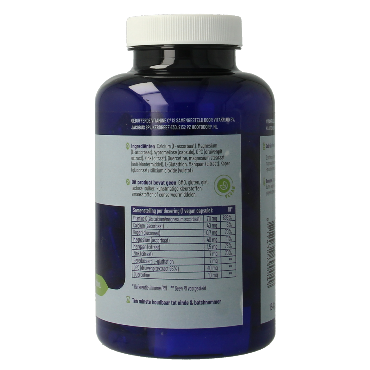 Vitakruid Gebufferde Vitamine C met oa Zink OPC Quercetine 180.00 Vegetarische capsules