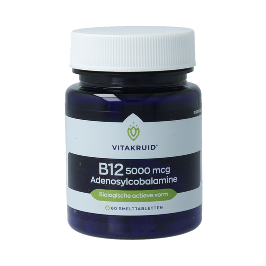 Vitakruid B12 5000 mcg Actief Adenosylcobalamine 60 Smelttabletten
