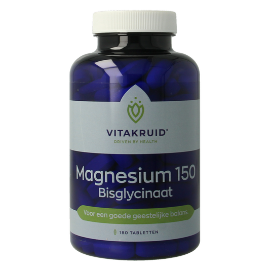 Vitakruid Magnesium 150 Bisglycinaat met 200mg L-Taurine 180.00 Tabletten